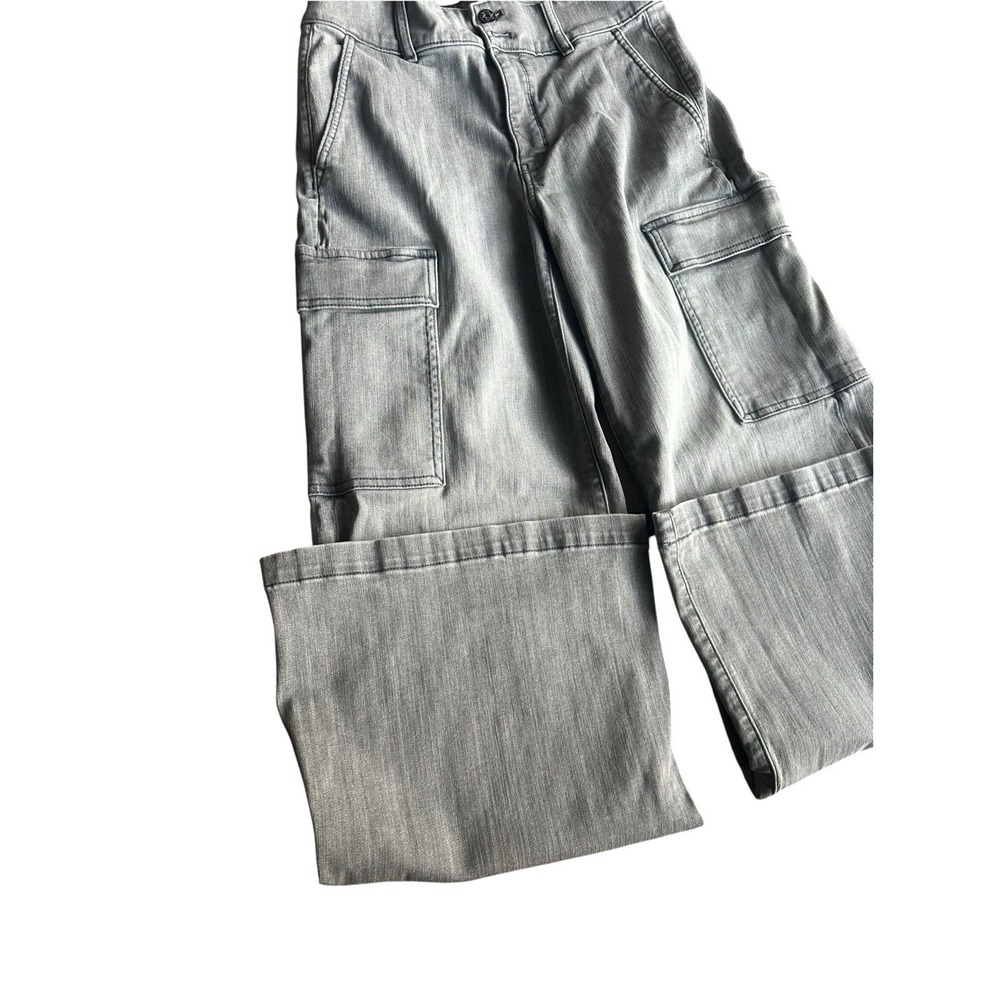 White House Black Market Jeans Women's Size 8 High Rise Wide Leg Light Gray - Picture 5 of 10